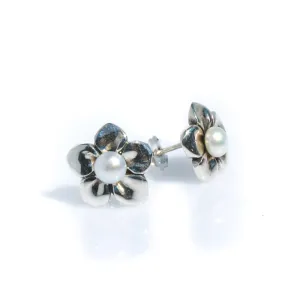 Frangipani Pearl Stud Earrings