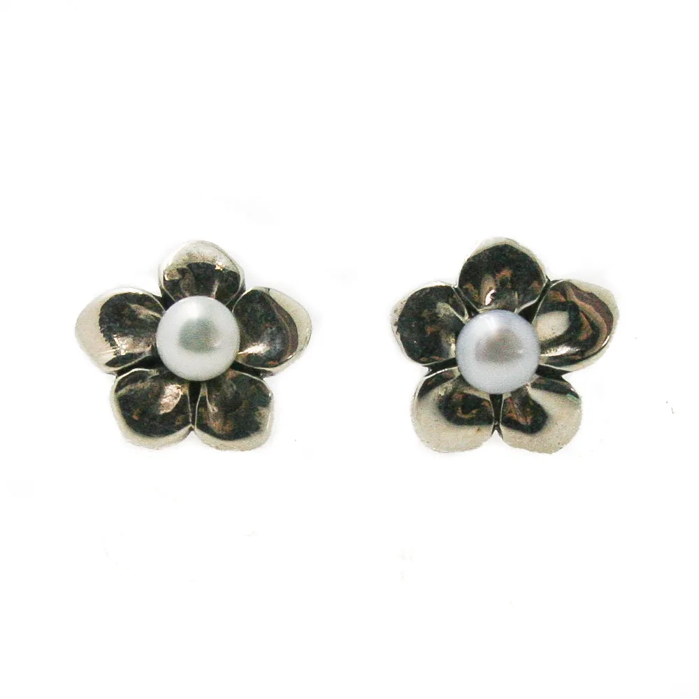 Frangipani Pearl Stud Earrings