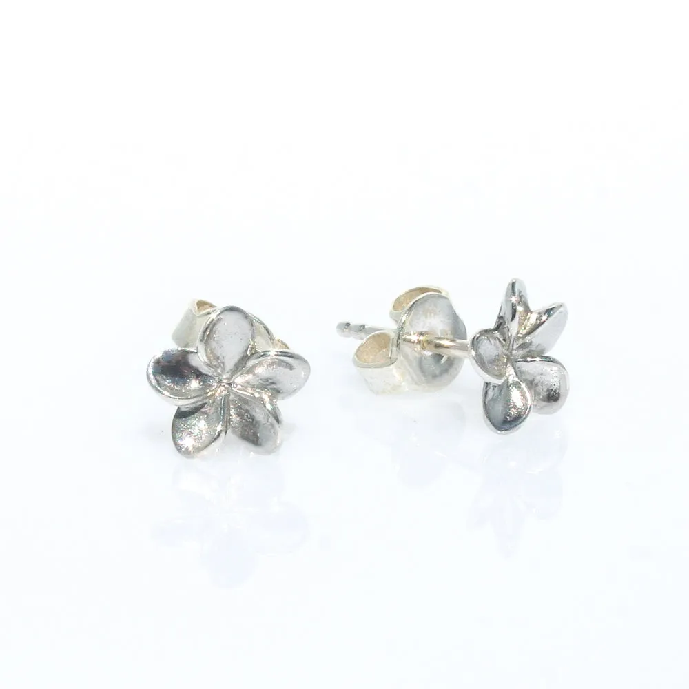 Frangipani Sterling Silver Small Stud Earrings