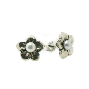 Frangipani Studs with Pearl