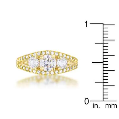 Geneviere 1.45ct CZ 14k Gold Classic Ring