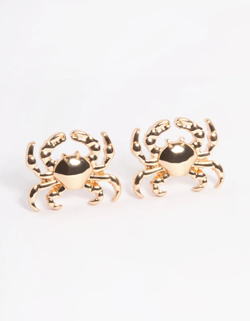 Gold Crab Stud Earrings