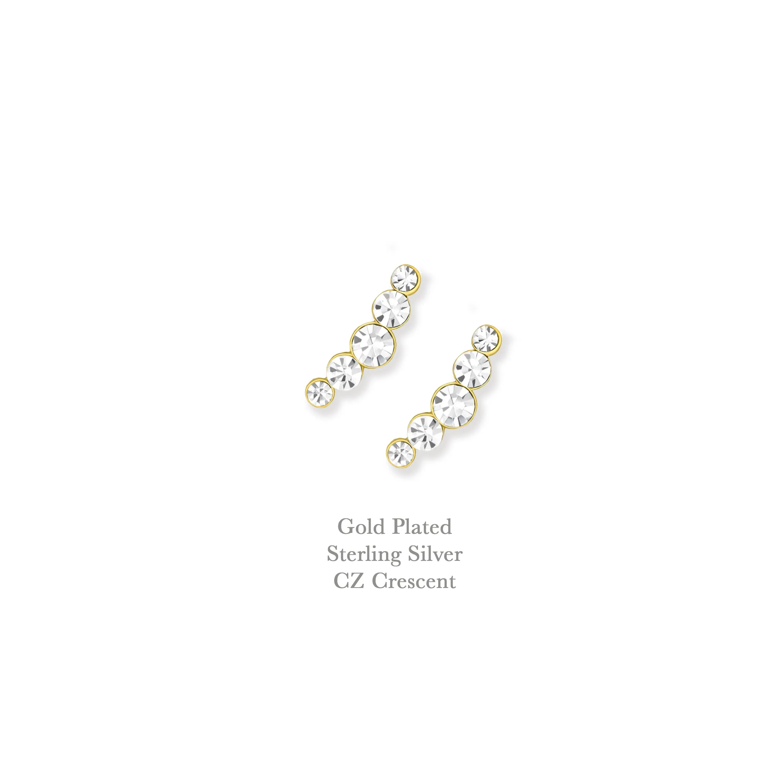 Gold Crescent Crawler Ear Stud - Elegant Jewellery for Any Occasion