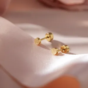 Gold Dot Screw Back Studs