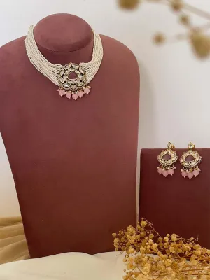 Gold Plated Kundan Stone Embellished Necklace Set