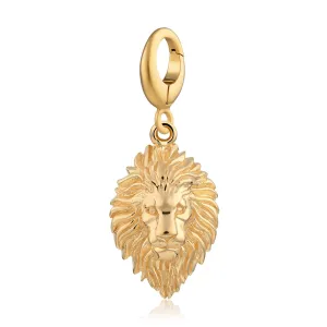 Gold Plated Lion Head Leo Zodiac Charm