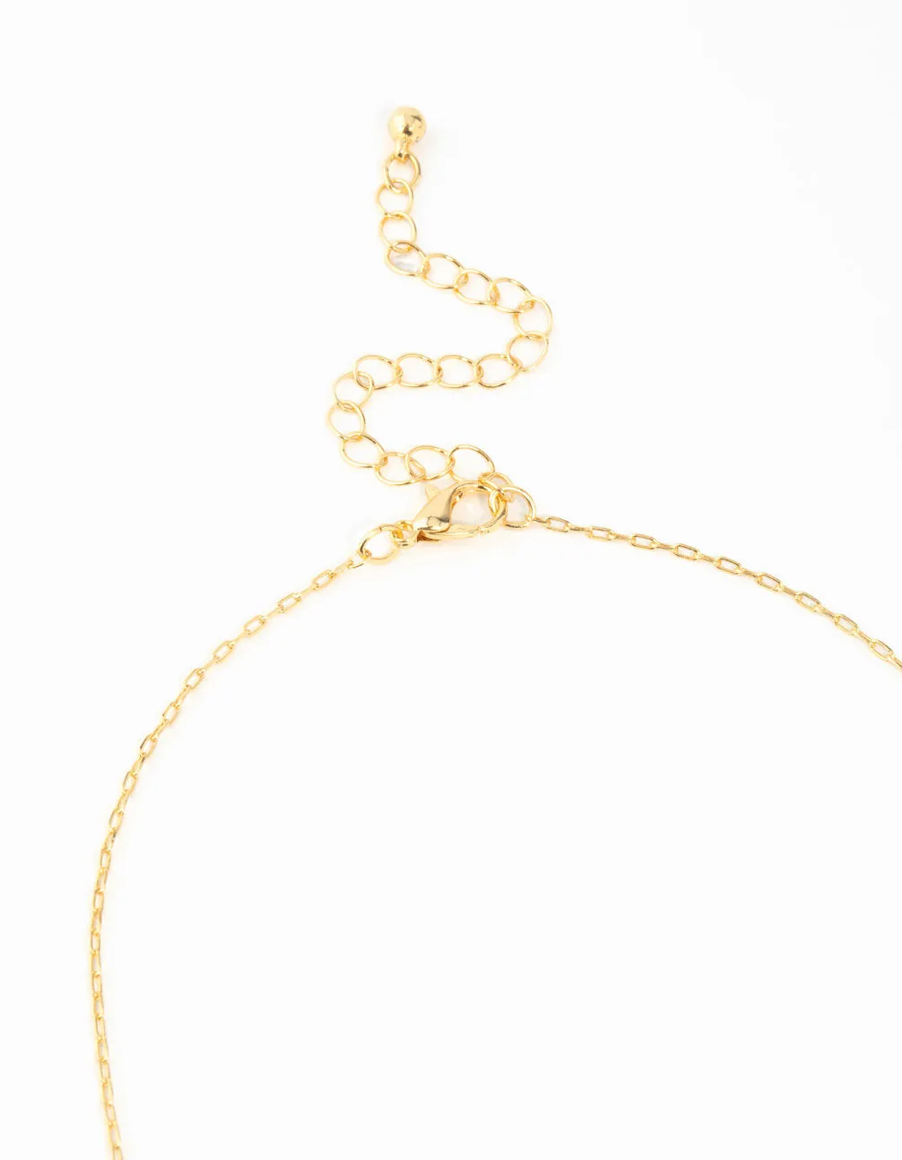 Gold Plated Rectangle Textured Tag Necklace