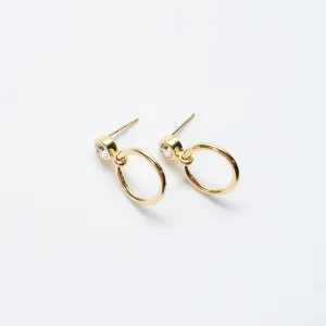 Gold Vermeil Door Knocker White Topaz Studs