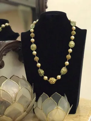 Green Gumetal Semiprecious Necklace