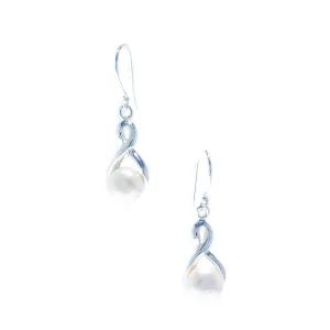 Infinity Pearl Hook Earrings