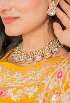 Kashish Imitation Polki Diamond Kundan Necklace and Earrings Set