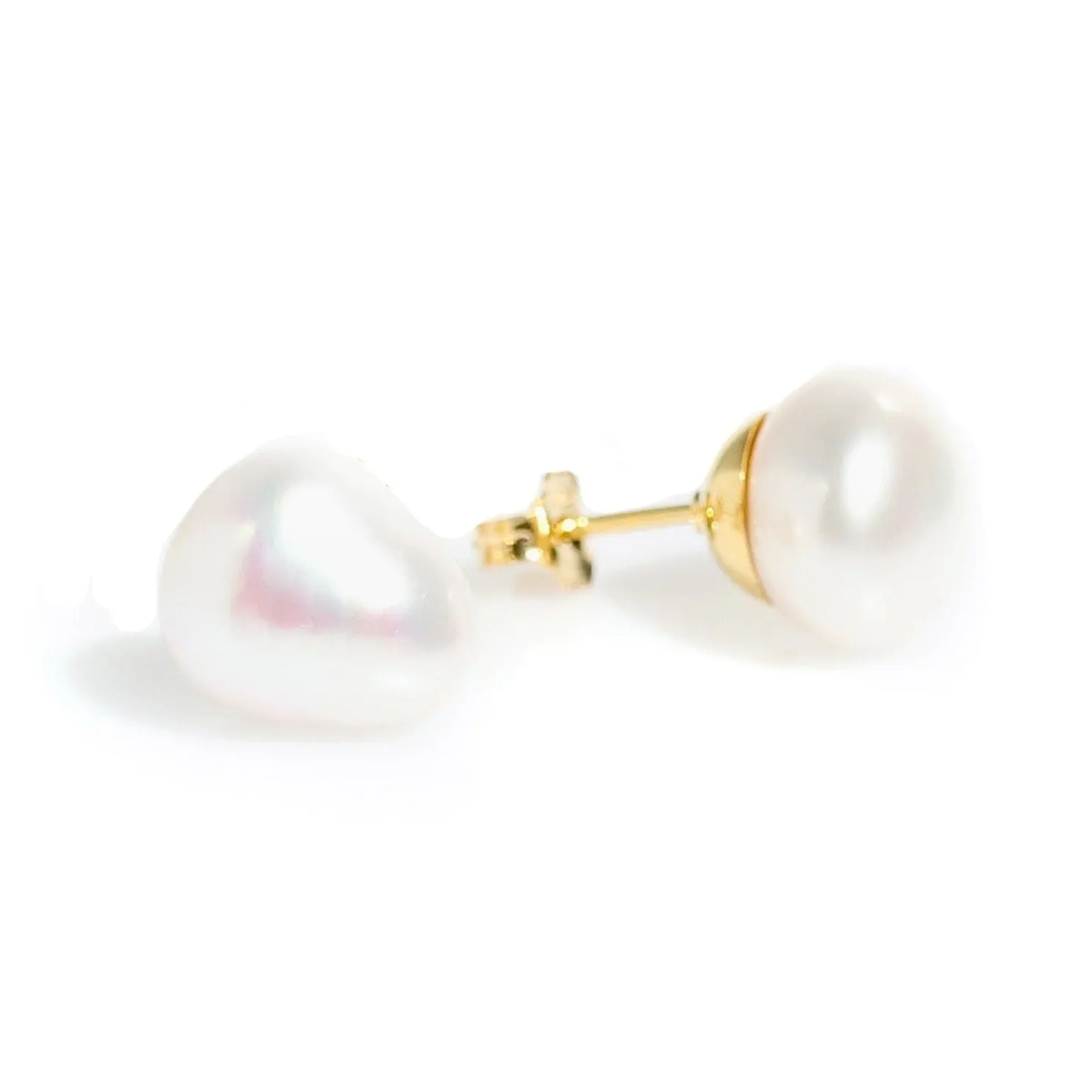 Keshi Pearl Studs 12mm