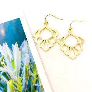 Khloe Brushed Lace Drop Earrings | Gold