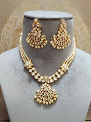 Kundan Pearl Necklace Set