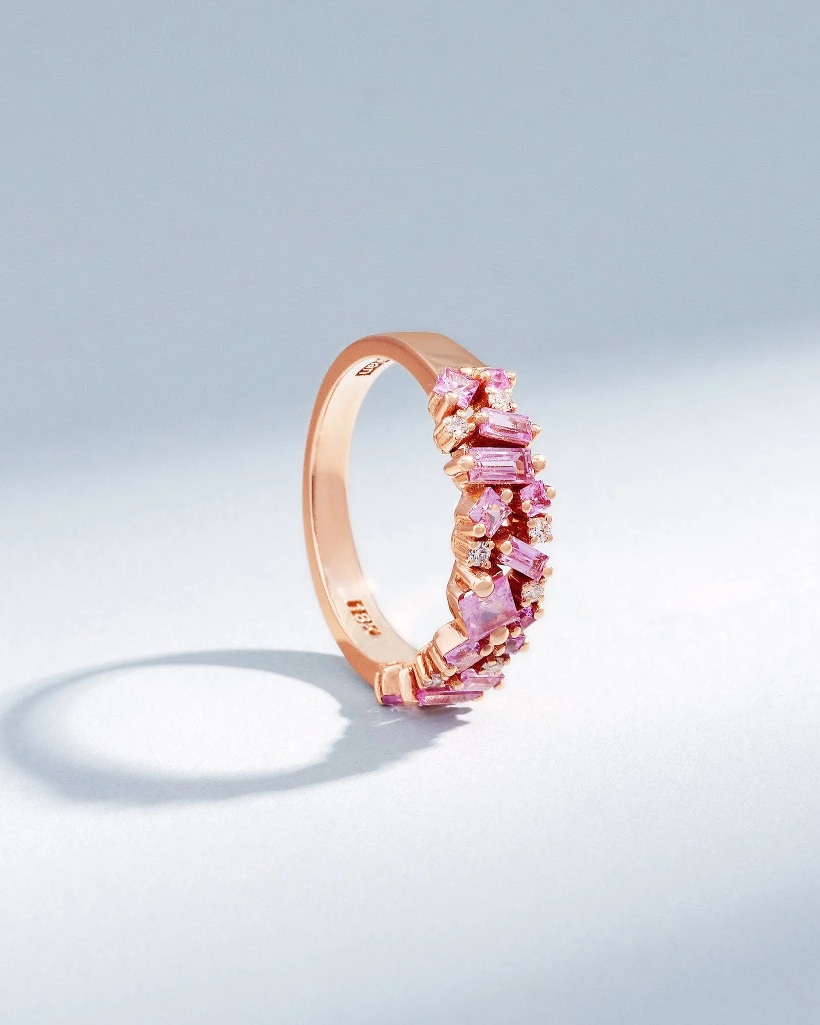 La Fantaisie Pink Sapphire Half Band