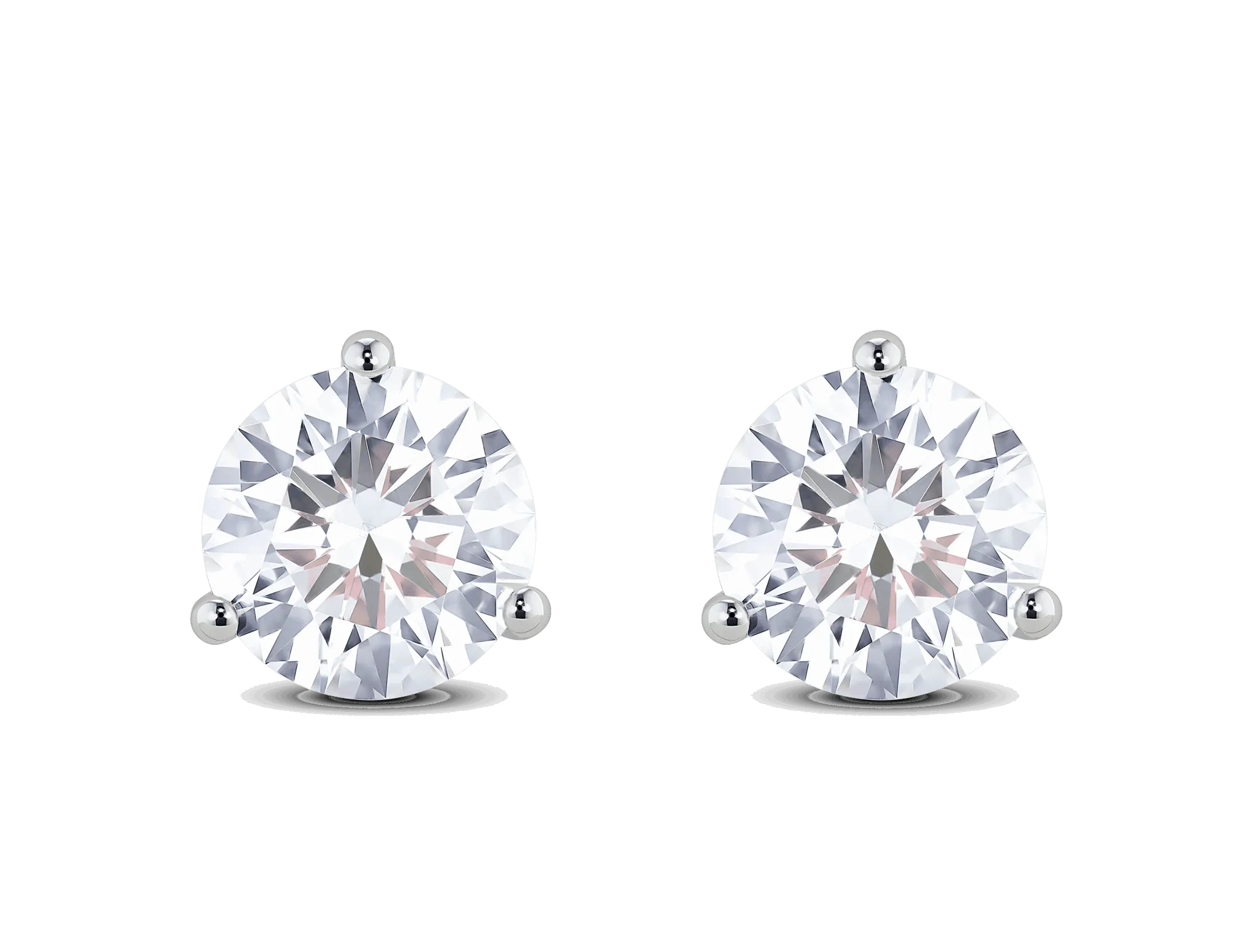 Lab-Grown Diamond 3ct. tw. Round Brilliant Solitaire Studs | White