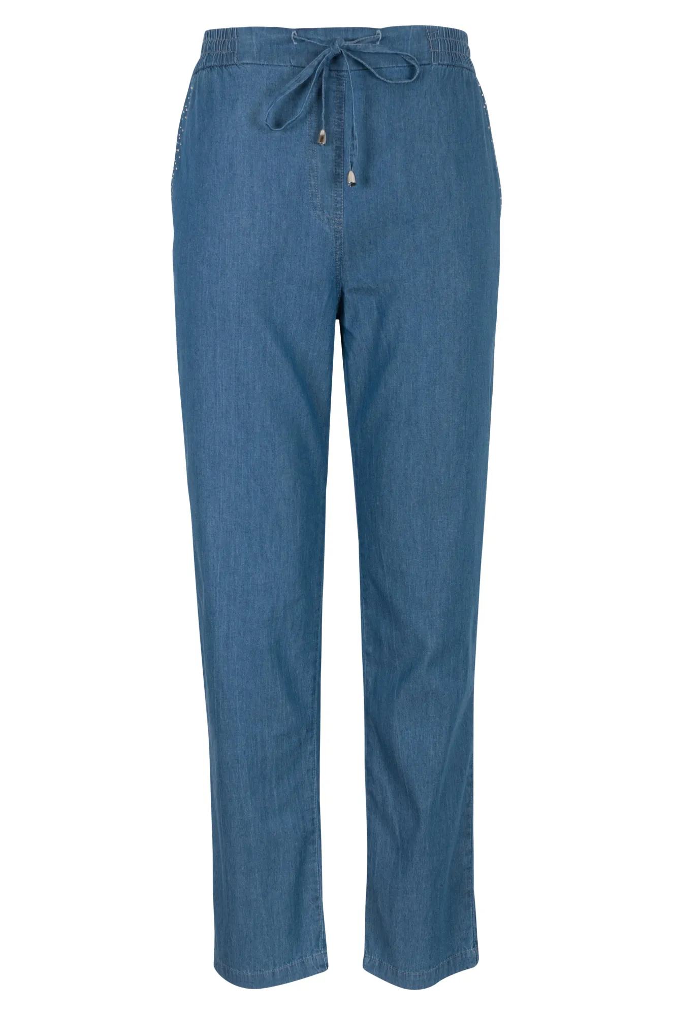 Light weight Denim Pull on Pants | MID INDIGO | 6652ZZ