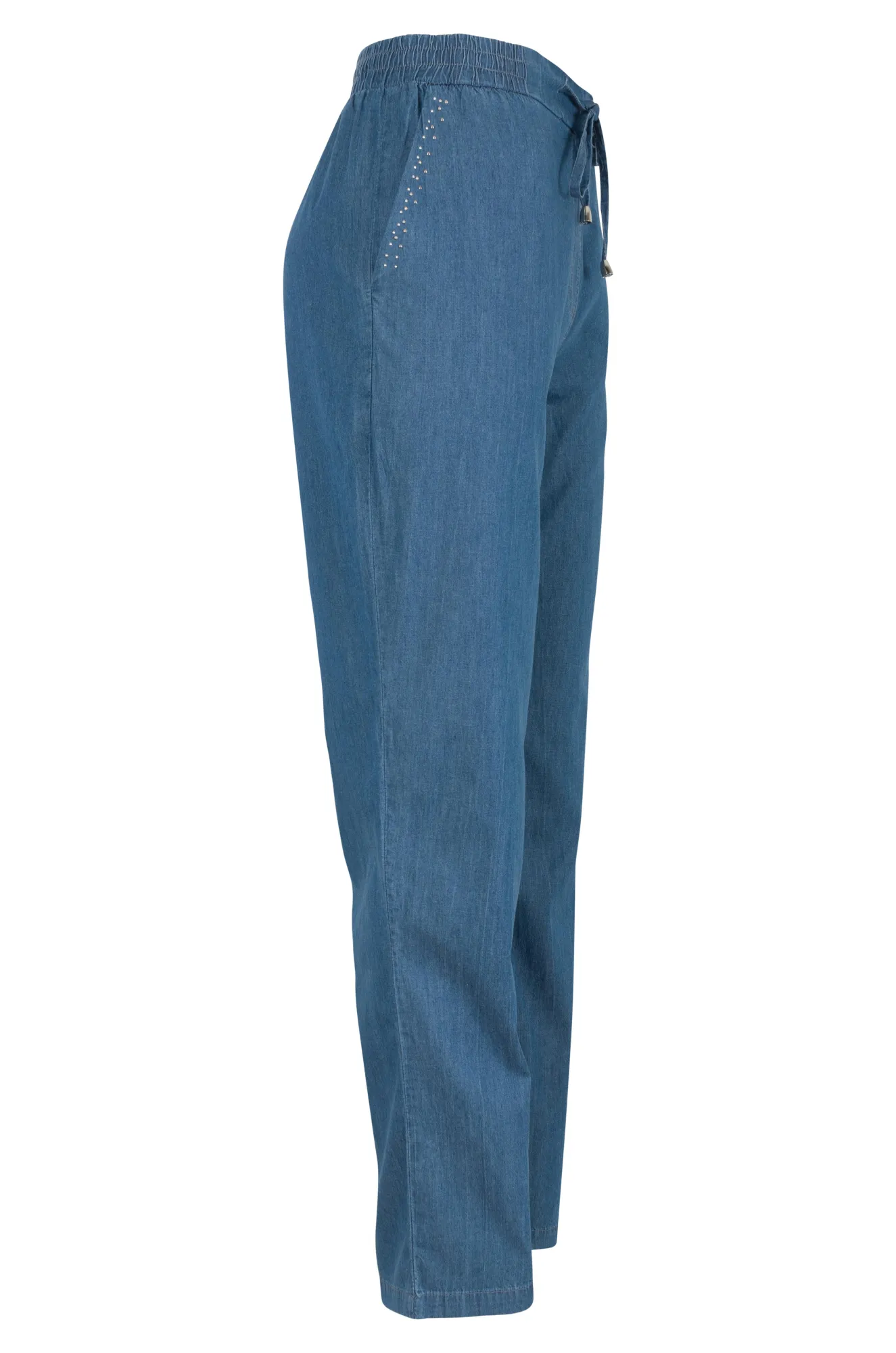 Light weight Denim Pull on Pants | MID INDIGO | 6652ZZ