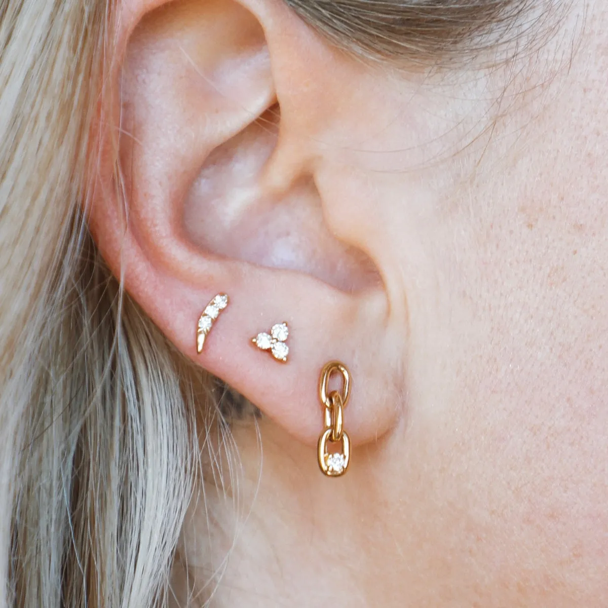 Little Link & Diamond Drop Studs