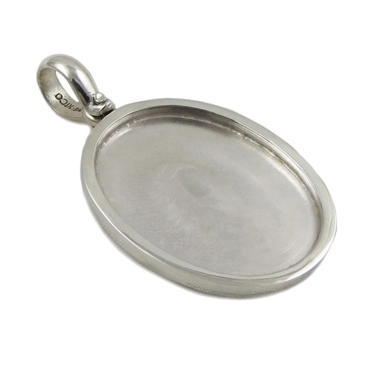 Locket Style 925 Sterling Silver Oval Pendant