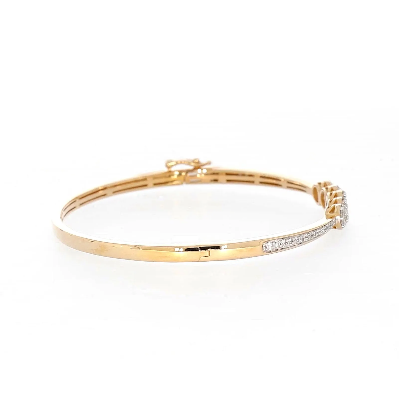 London 9ct Yellow Gold Round Brilliant Cut 1 CARAT tw of Diamonds Bangle