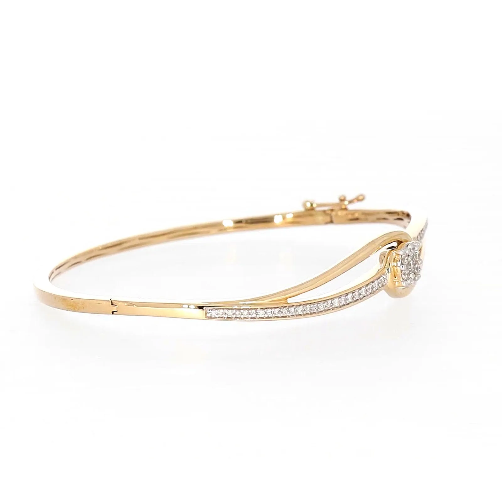 London 9ct Yellow Gold Round Brilliant Cut 1/2 CARAT tw of Diamonds Bangle