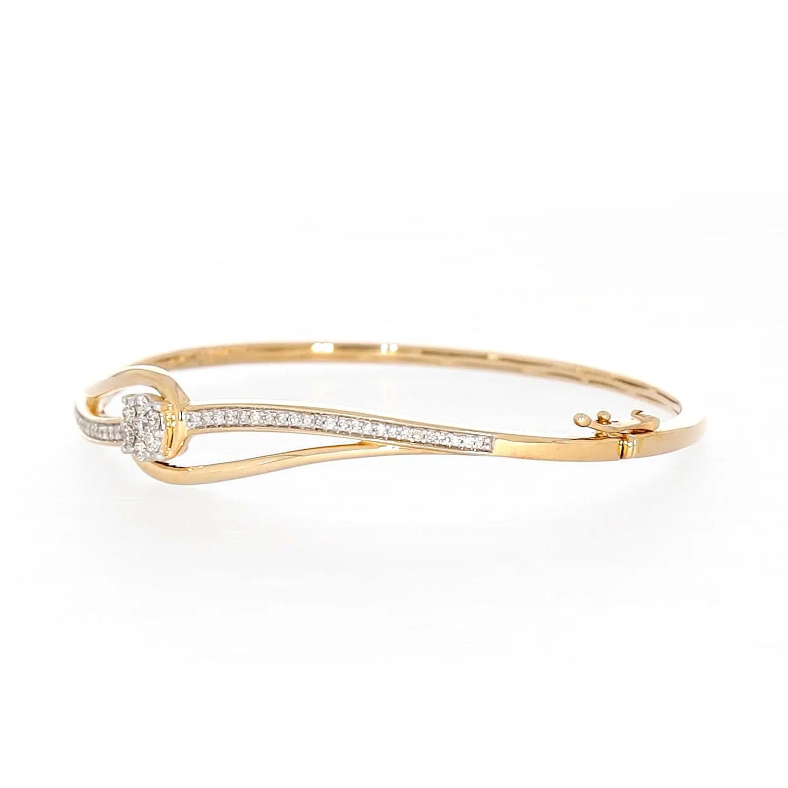 London 9ct Yellow Gold Round Brilliant Cut 1/2 CARAT tw of Diamonds Bangle