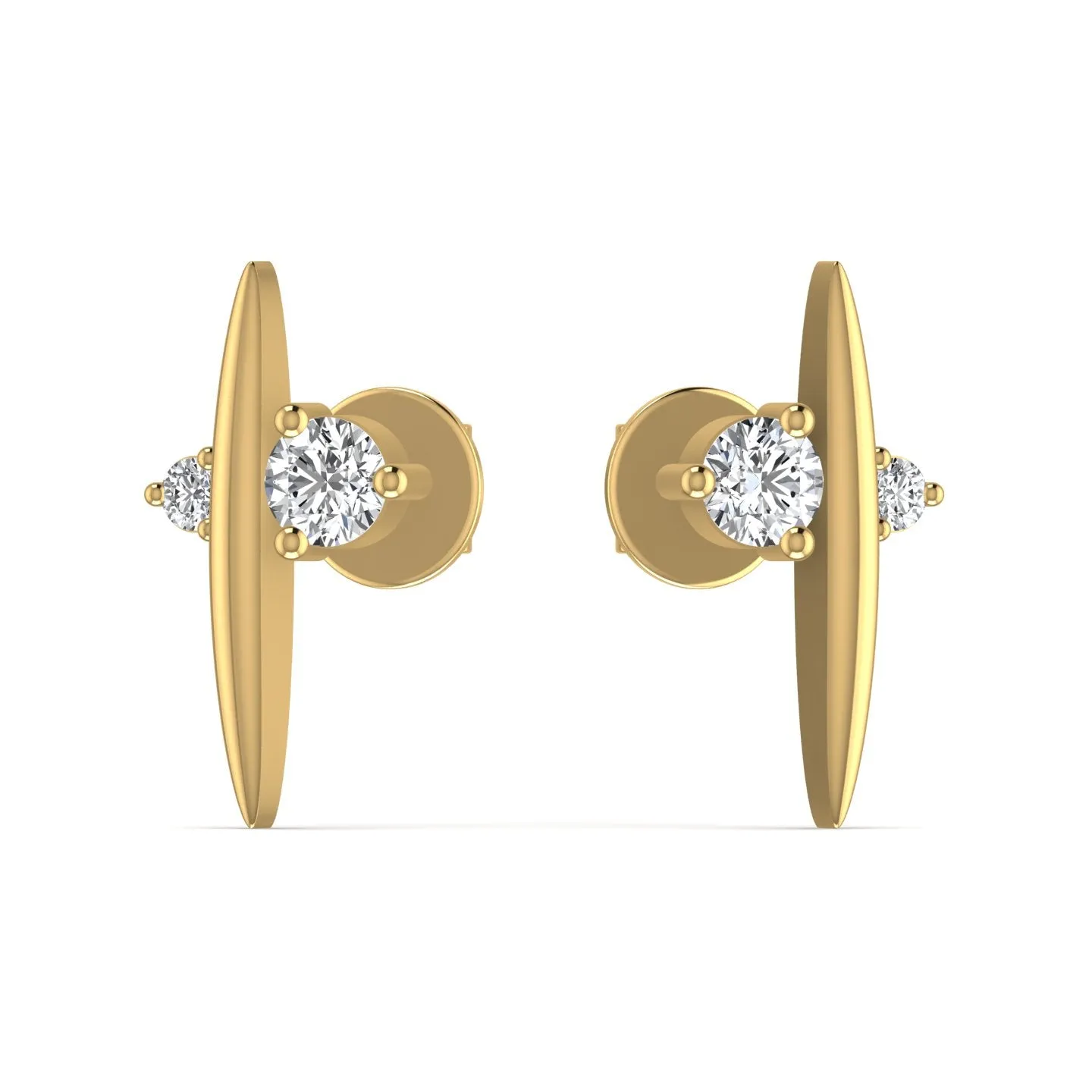 Lustrous Sterling Silver Stud Earrings