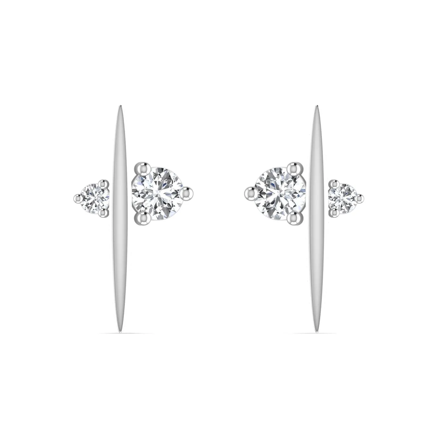 Lustrous Sterling Silver Stud Earrings