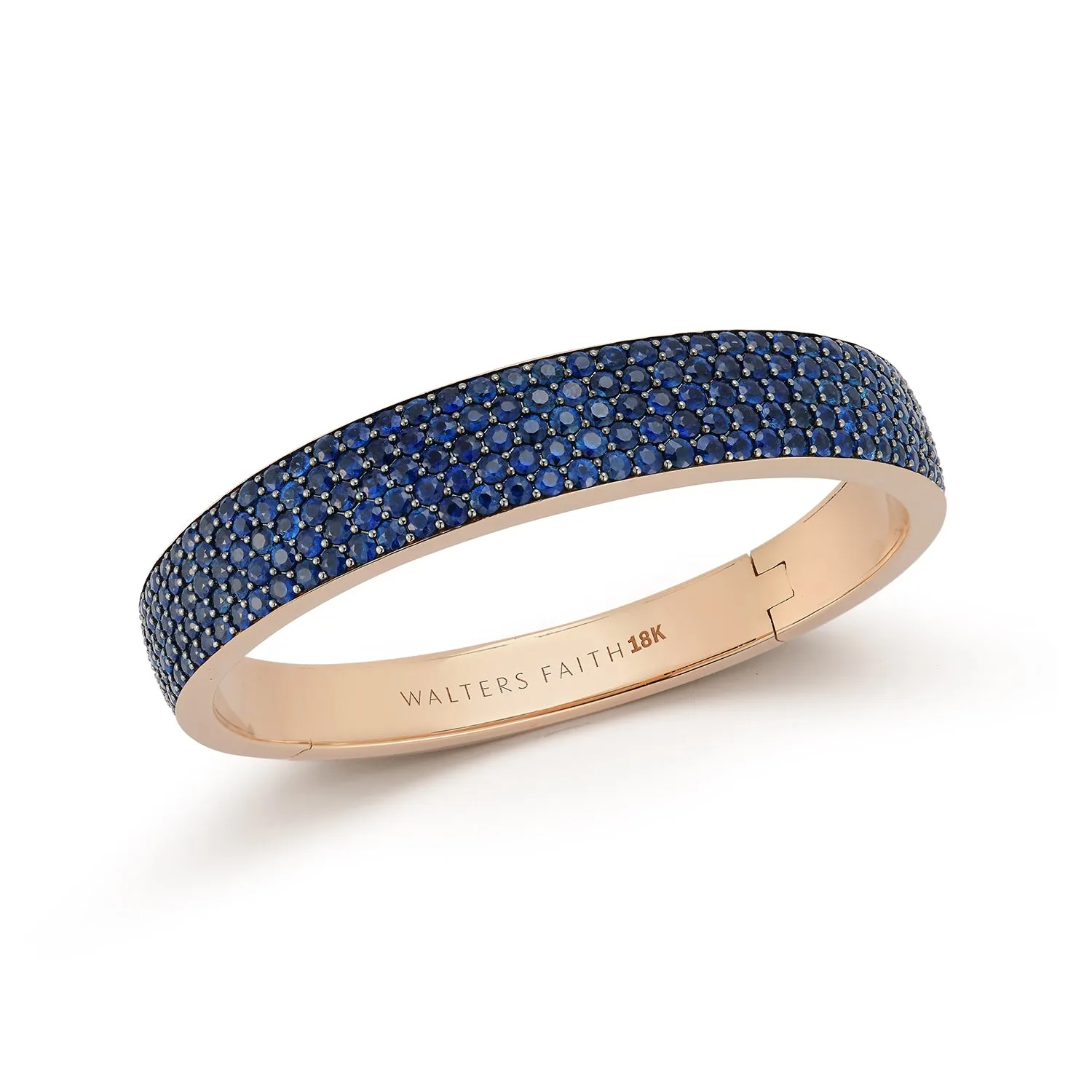 LYTTON 18K GOLD AND ALL PAVE BLUE SAPPHIRE BOMBE BRACELET