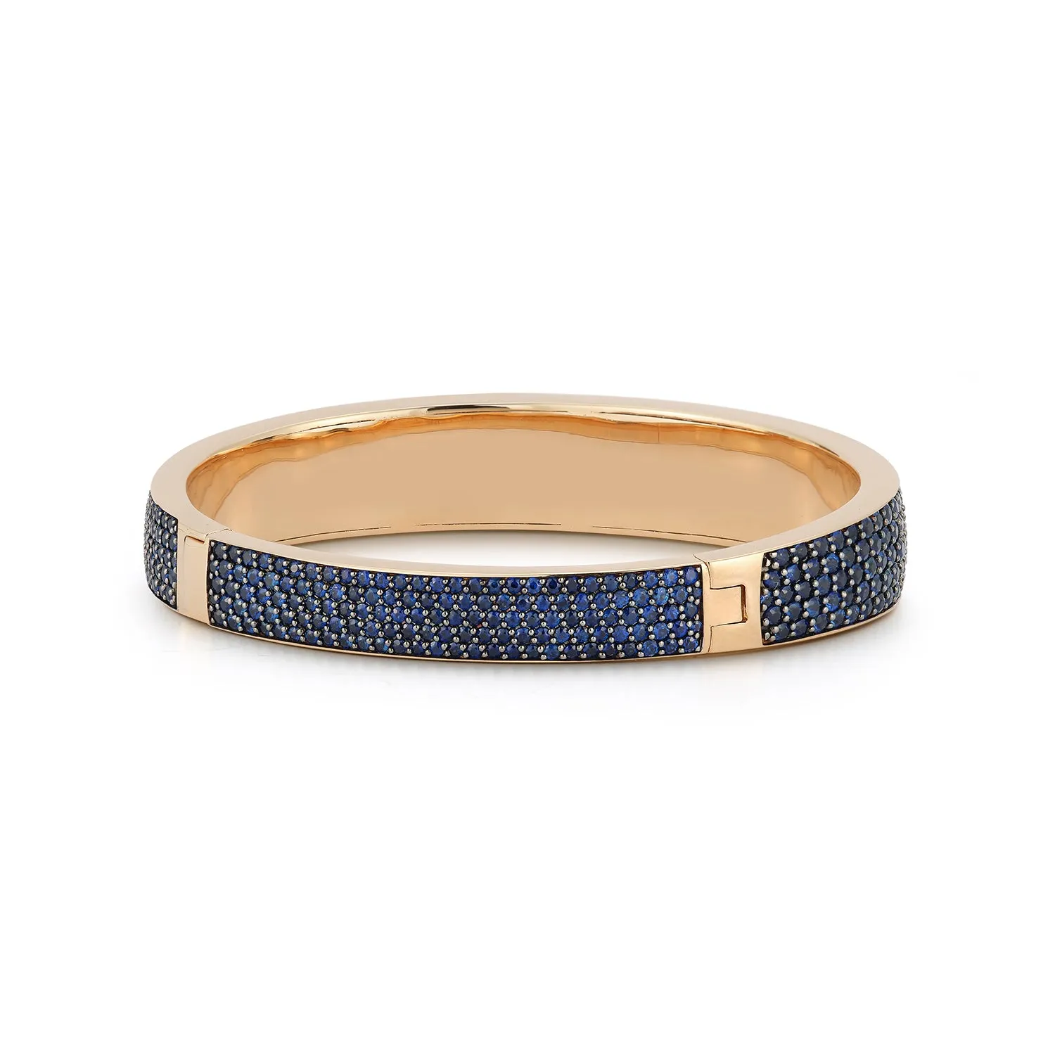 LYTTON 18K GOLD AND ALL PAVE BLUE SAPPHIRE BOMBE BRACELET