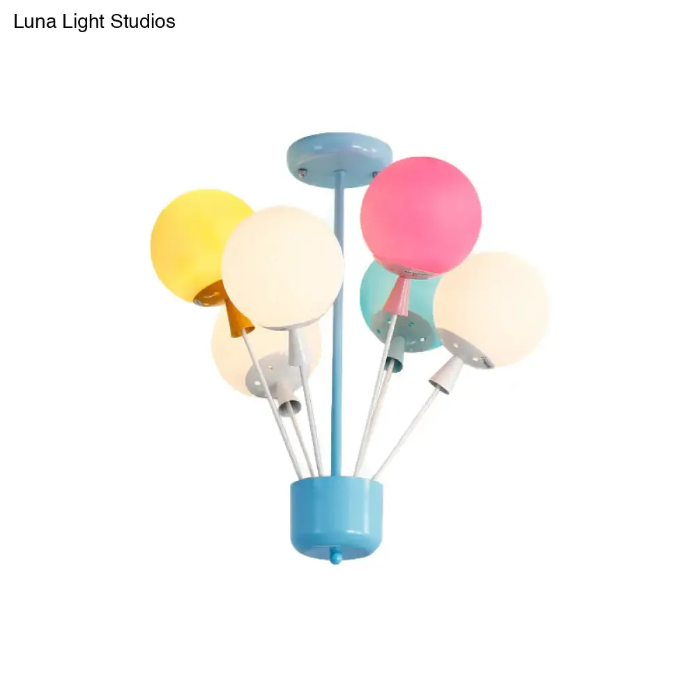 Macaron Baby Bedroom Pendant Light: Stylish Metal Balloon Suspension Fixture