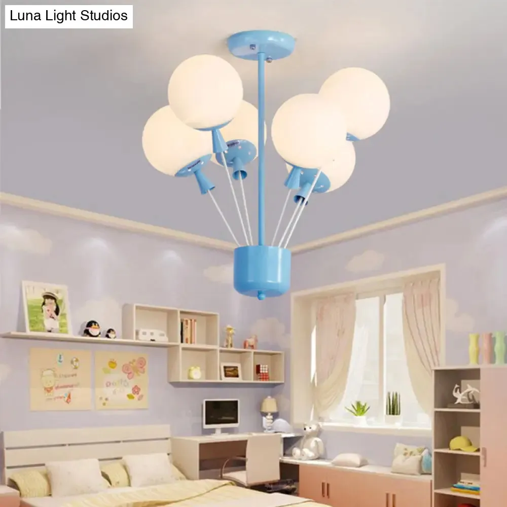 Macaron Baby Bedroom Pendant Light: Stylish Metal Balloon Suspension Fixture