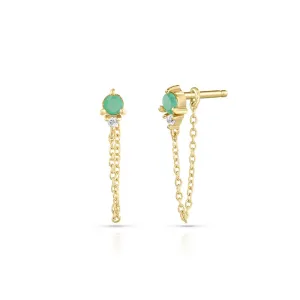 MAY EMERALD BIRTHSTONE STUDS