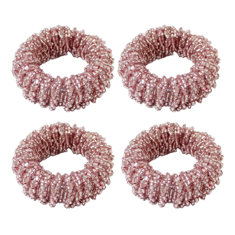 Modern Beaded Napkin Rings for Contemporary Charm | Set of 6