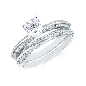 Modern Bridal: 1/4 Ctw. Diamond Semi Mount with a 3/4 Ct