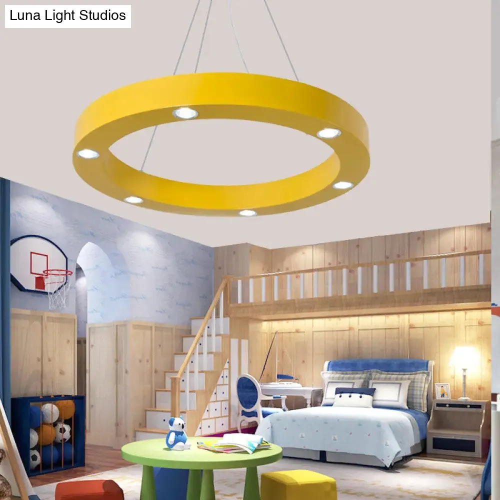 Modern LED Ceiling Pendant | Game Room Ring Hanging Light | Durable Metal Finish | Stylish & Lovely Design