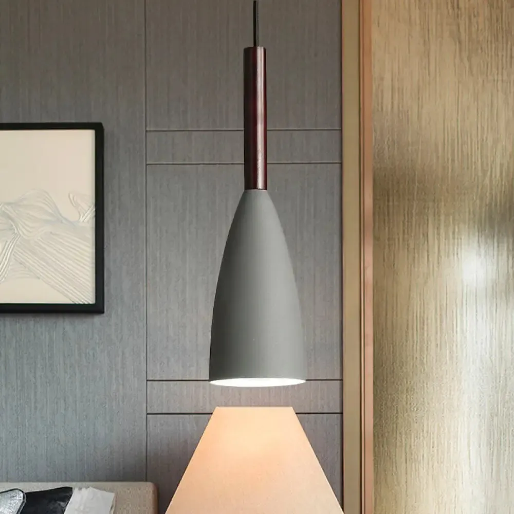 Modern Metallic Cone Pendant Lamp – Stylish Hanging Light for Restaurants