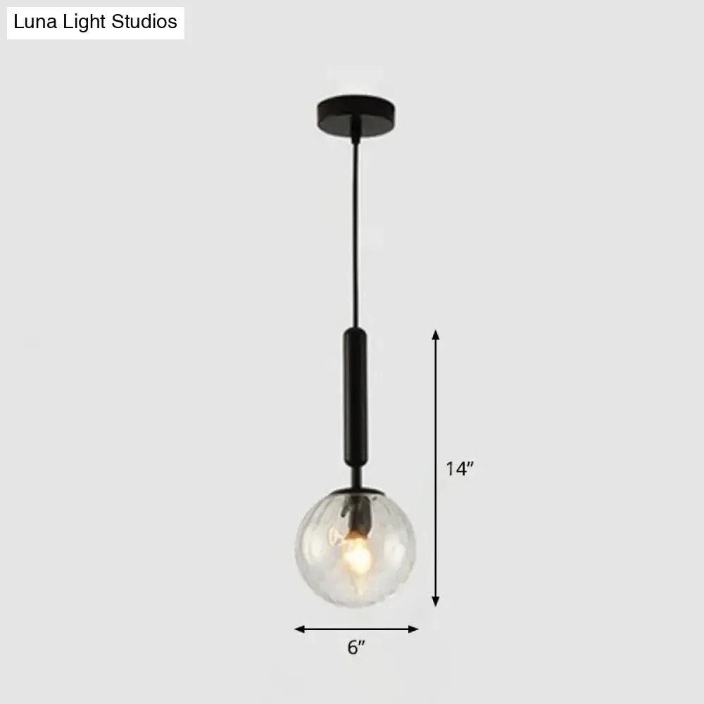 Modernist Hammer Glass Pendant Light - Stylish Hanging Ball Fixture for Restaurants