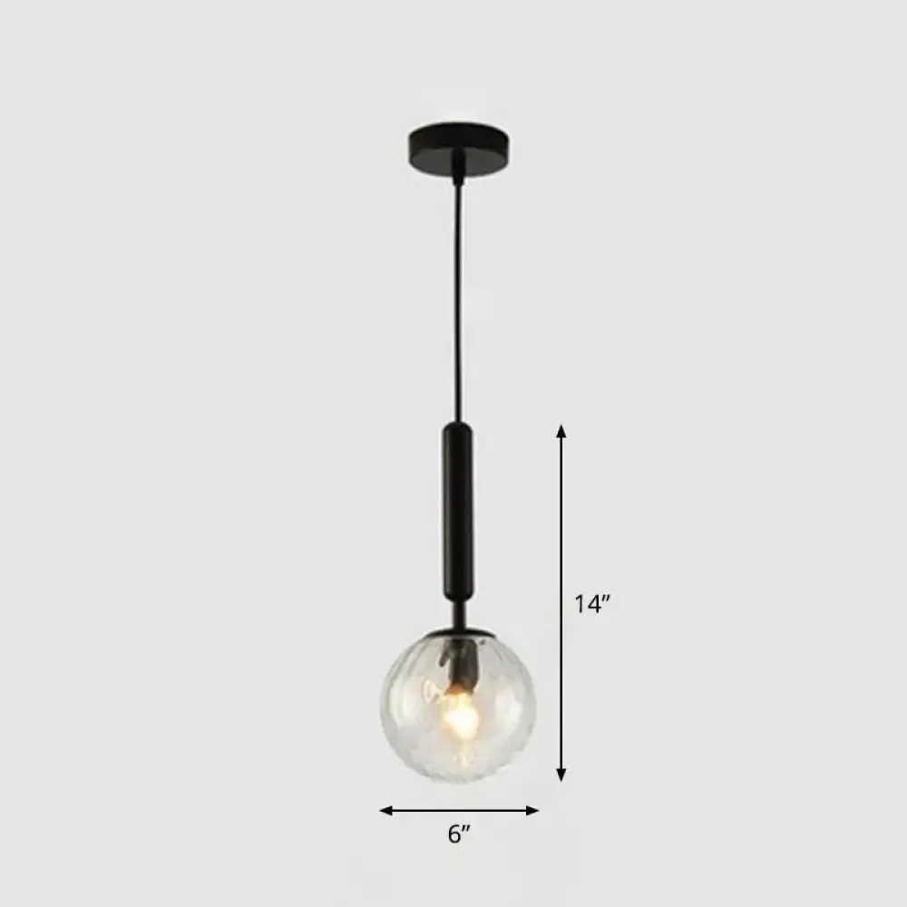 Modernist Hammer Glass Pendant Light - Stylish Hanging Ball Fixture for Restaurants