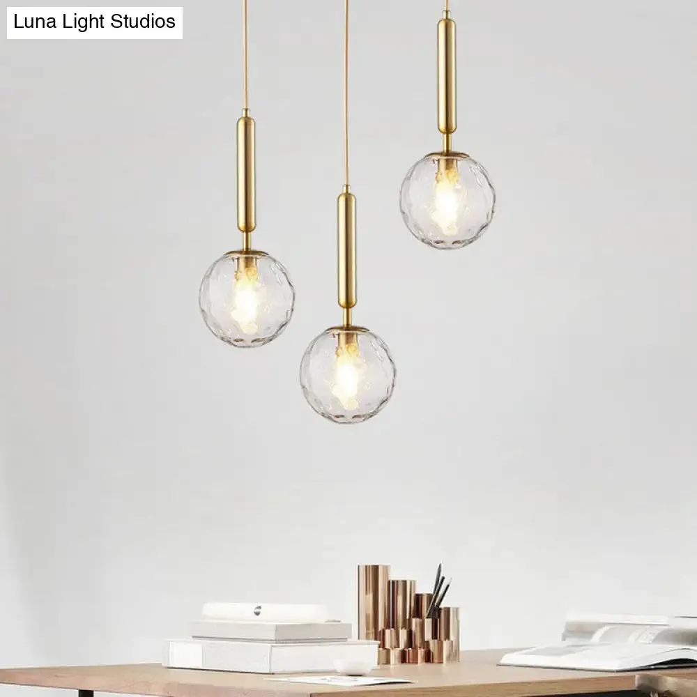 Modernist Hammer Glass Pendant Light - Stylish Hanging Ball Fixture for Restaurants