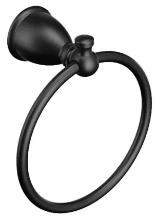 Moen Caldwell Y3186BL Towel Ring, 6.79 in Dia Ring, Metal, Matte, Wall Mounting :CD  1: QUANTITY: 1