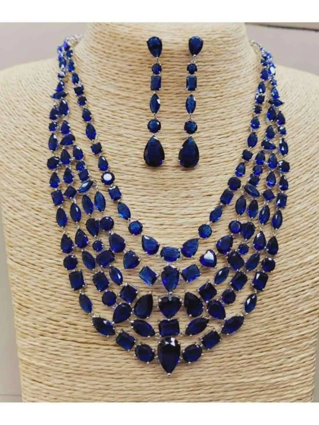 Multilayered Zirconia Necklace Set