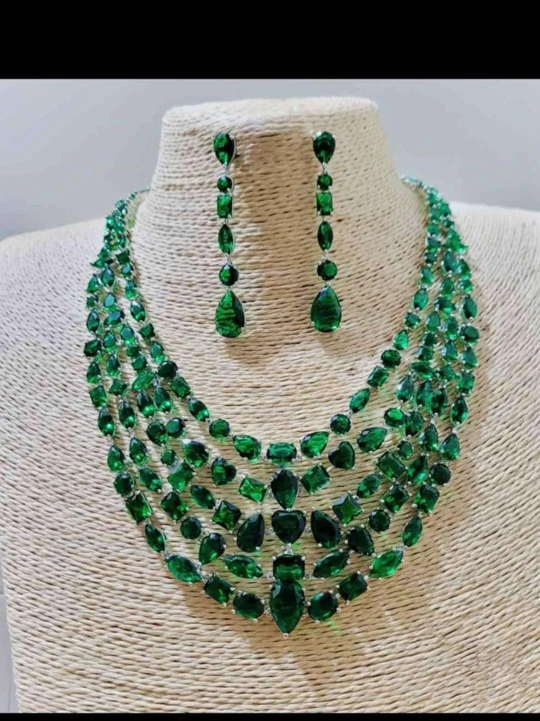 Multilayered Zirconia Necklace Set