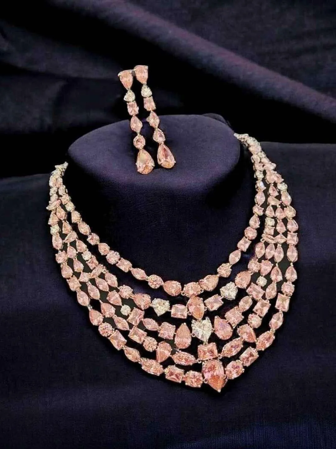 Multilayered Zirconia Necklace Set