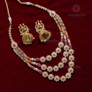 Navarathna Three Layer Bridal Neckset