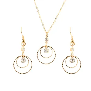 New Arrival Vintage Gold Jewelry Sets for Women Wedding Jewelry Set Round Drop Earrings & Statement Necklace Fine Jewelry