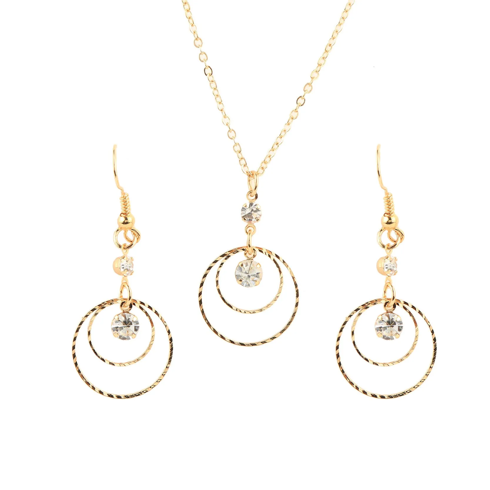 New Arrival Vintage Gold Jewelry Sets for Women Wedding Jewelry Set Round Drop Earrings & Statement Necklace Fine Jewelry