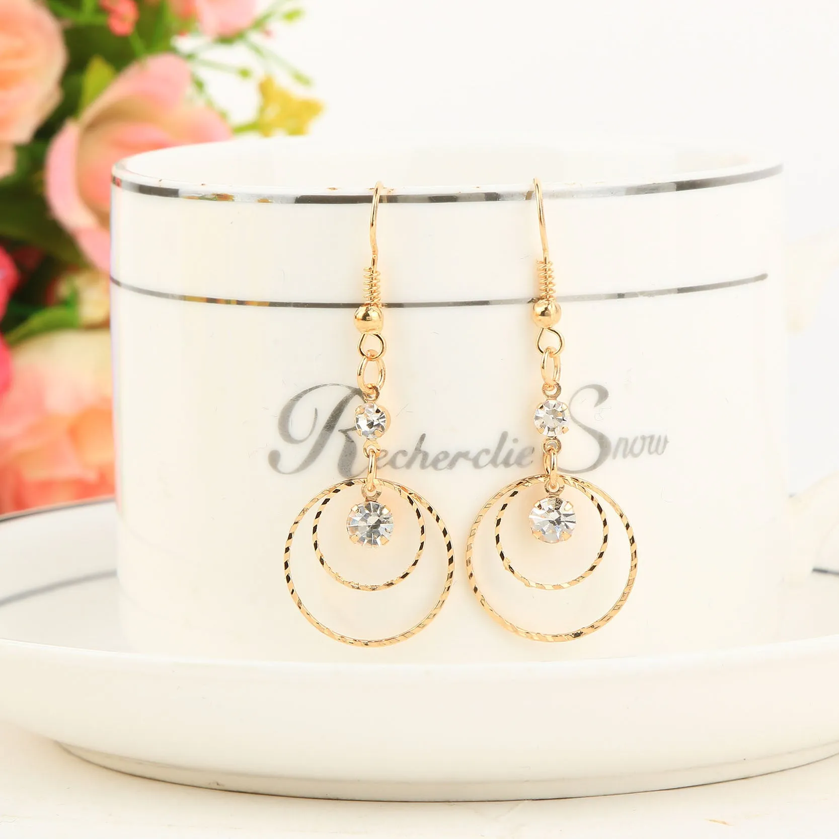 New Arrival Vintage Gold Jewelry Sets for Women Wedding Jewelry Set Round Drop Earrings & Statement Necklace Fine Jewelry