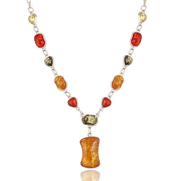 New Design Fashion High quality Natural stone Synthetic amber wedding jewelry sets Necklace Pendants Earring sets women